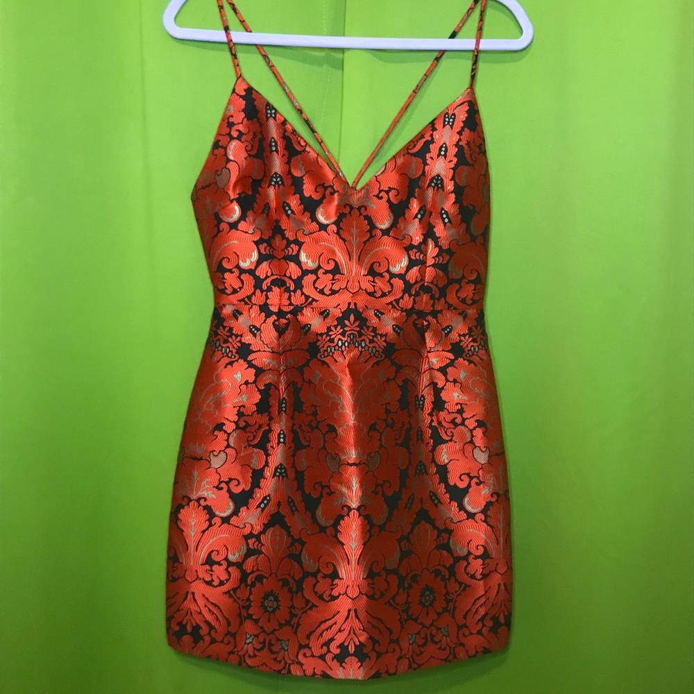 Free People Jacquard “Queen of Hearts” Mini Dress